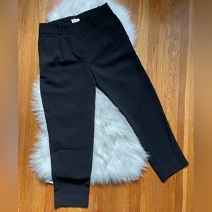 J. Crew Black Ankle Length Pleated Front Dress Pants